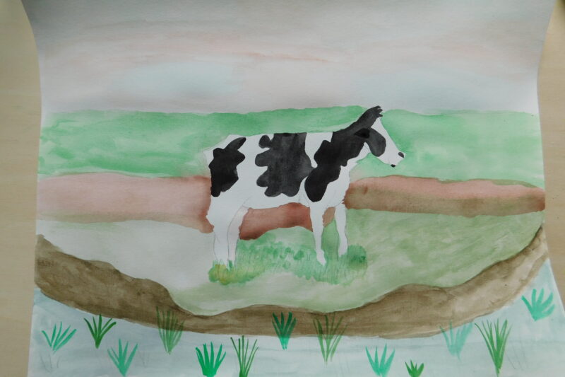 Ingediende tekening van een koe