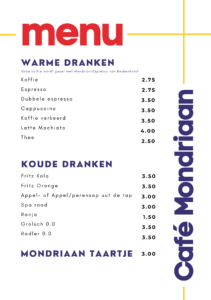 Menu Café Mondriaan